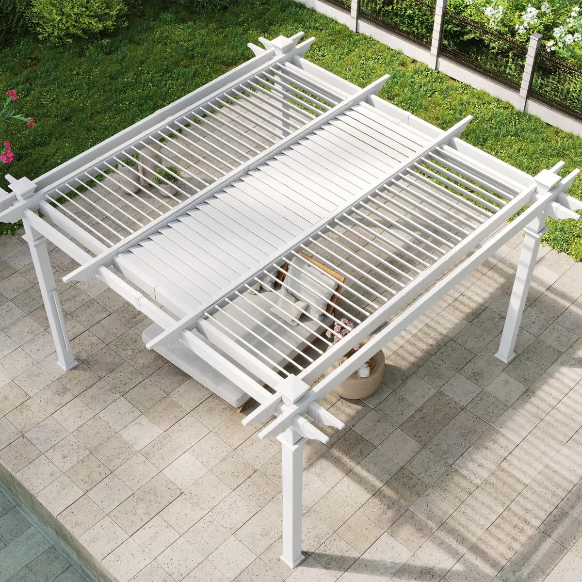 Vita Brandenburg Louvered Vinyl Pergola image 3