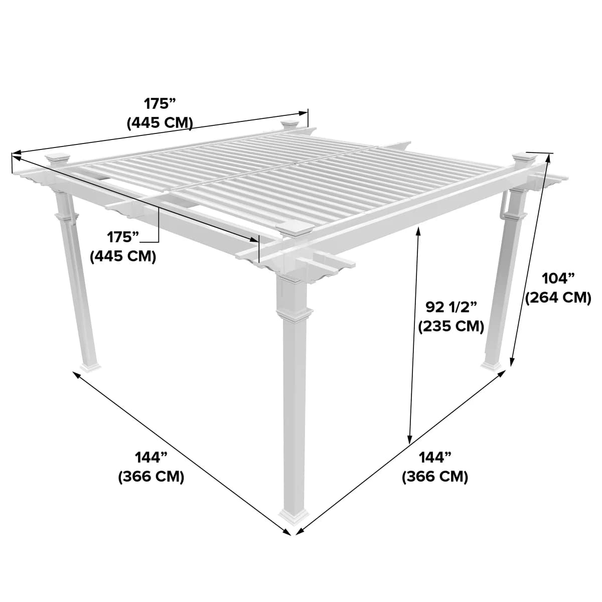 Vita Brandenburg Louvered Vinyl Pergola image 6