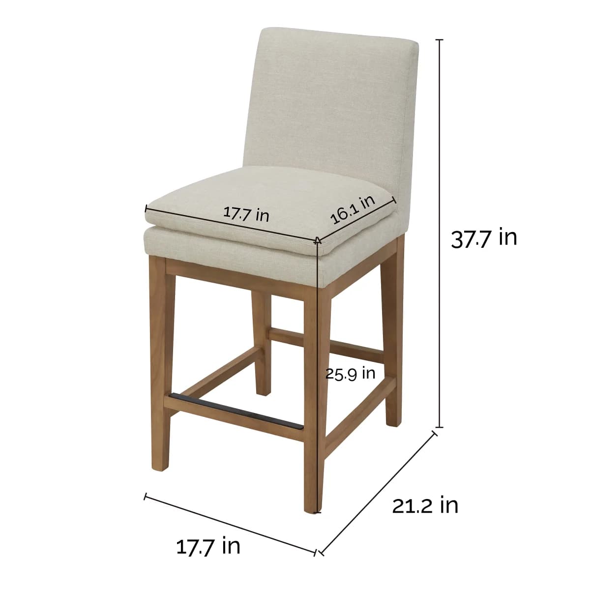 Rylee Fabric Counter Stool, 2-pack image 2
