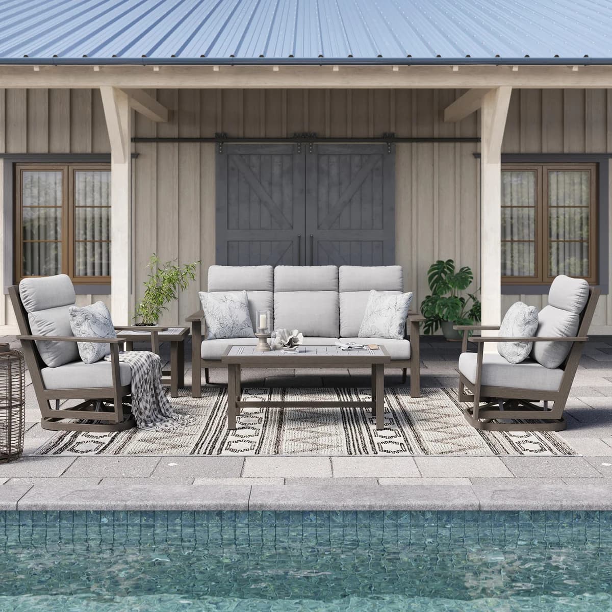 Grand Leisure Everett 5-Piece Outdoor Patio Deep Seating Set image 2
