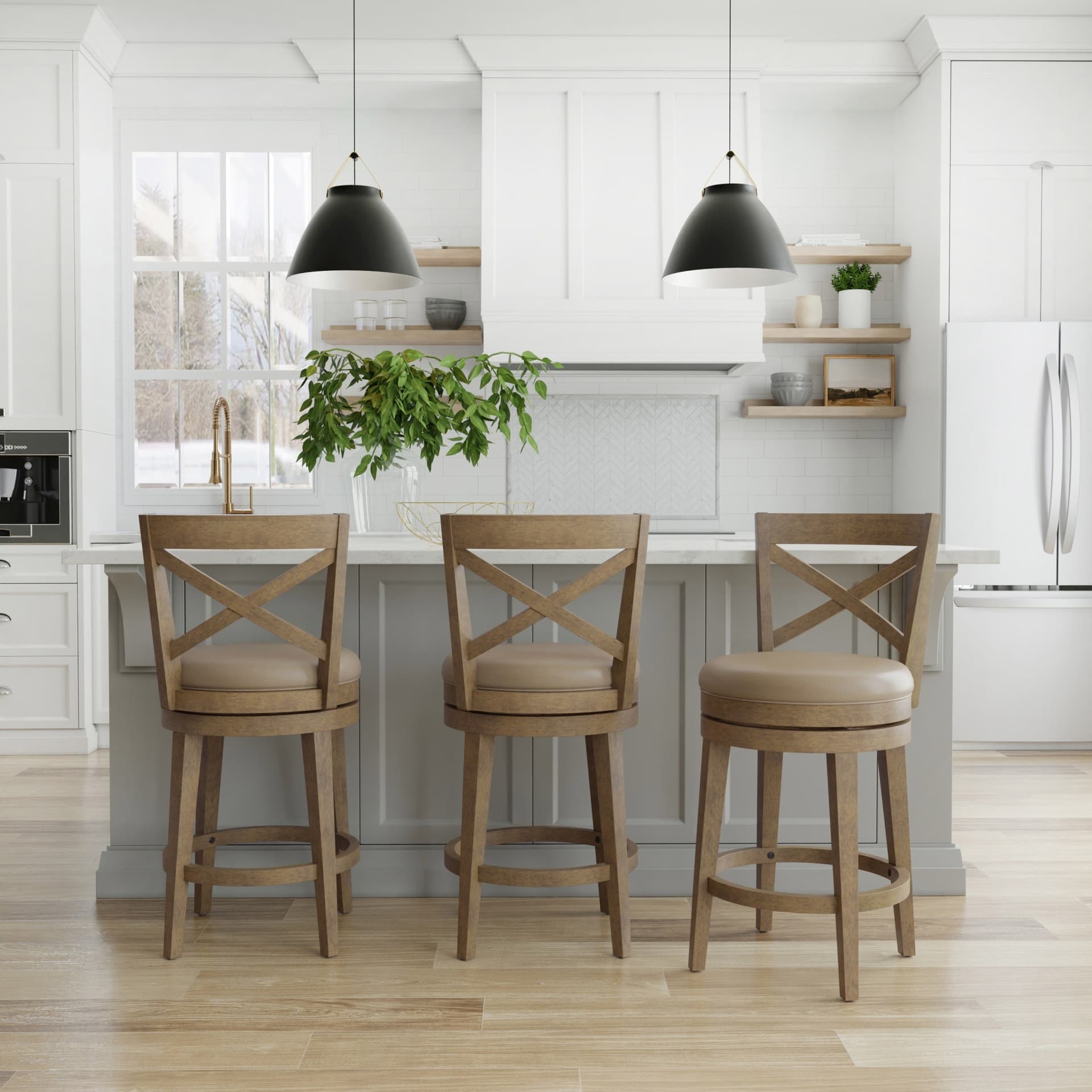 Grace Counter Height Swivel Stool, Brown