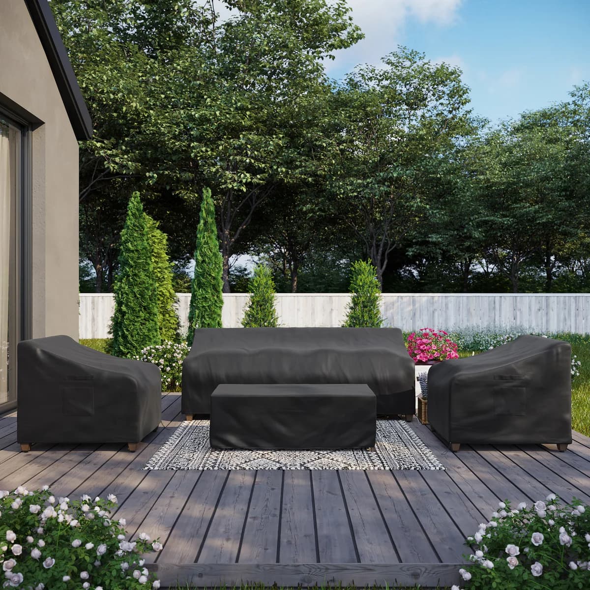 Thomasville Barston 4-piece Outdoor Seating with Kick-out Foot Rests image 6