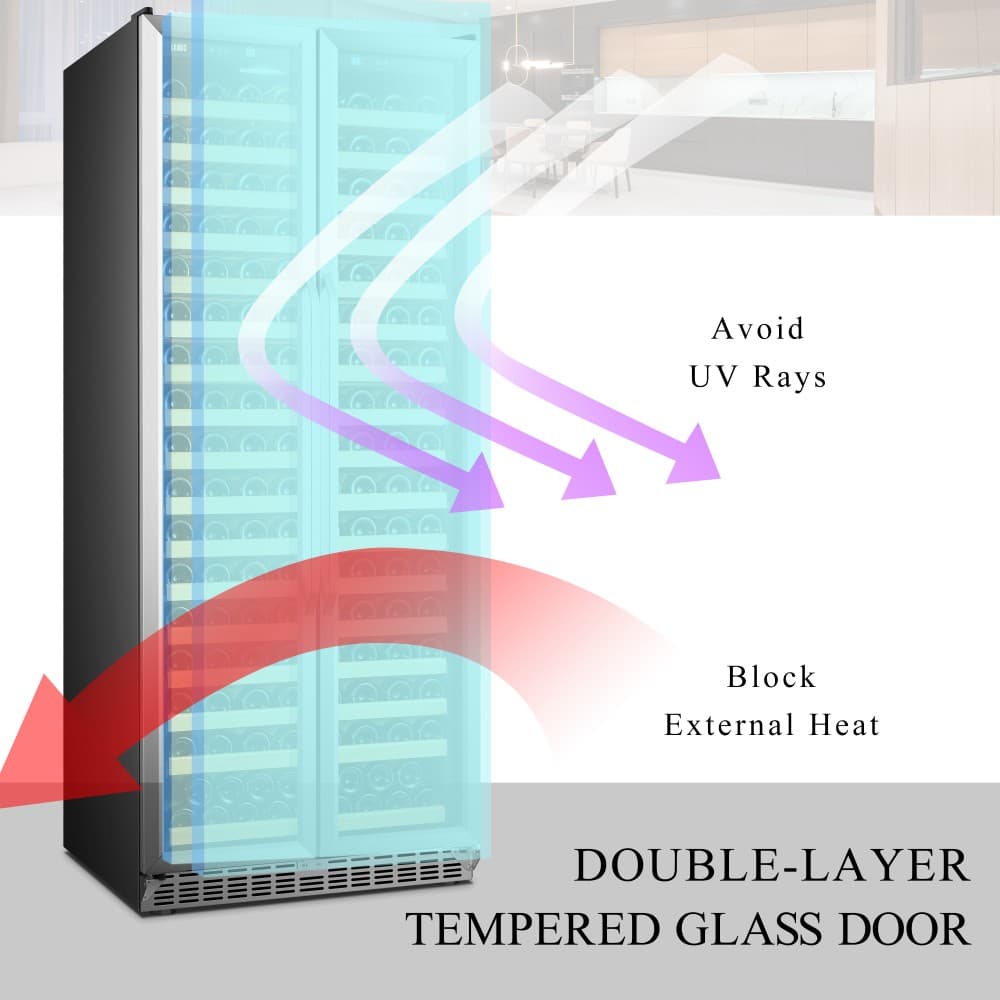 Lanbo 257-Bottle Single Zone Dual Door Wine Cooler  image 4