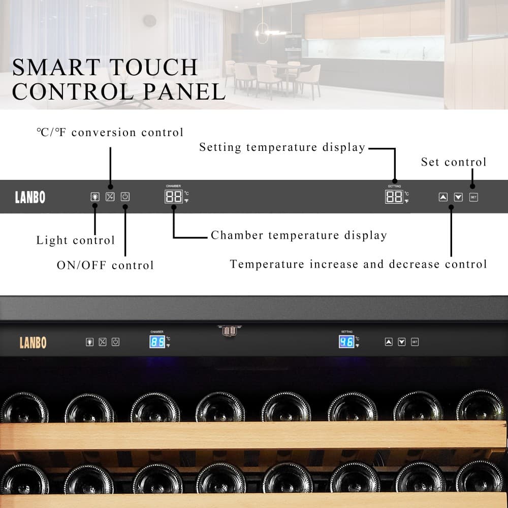 Lanbo 257-Bottle Single Zone Dual Door Wine Cooler  image 6
