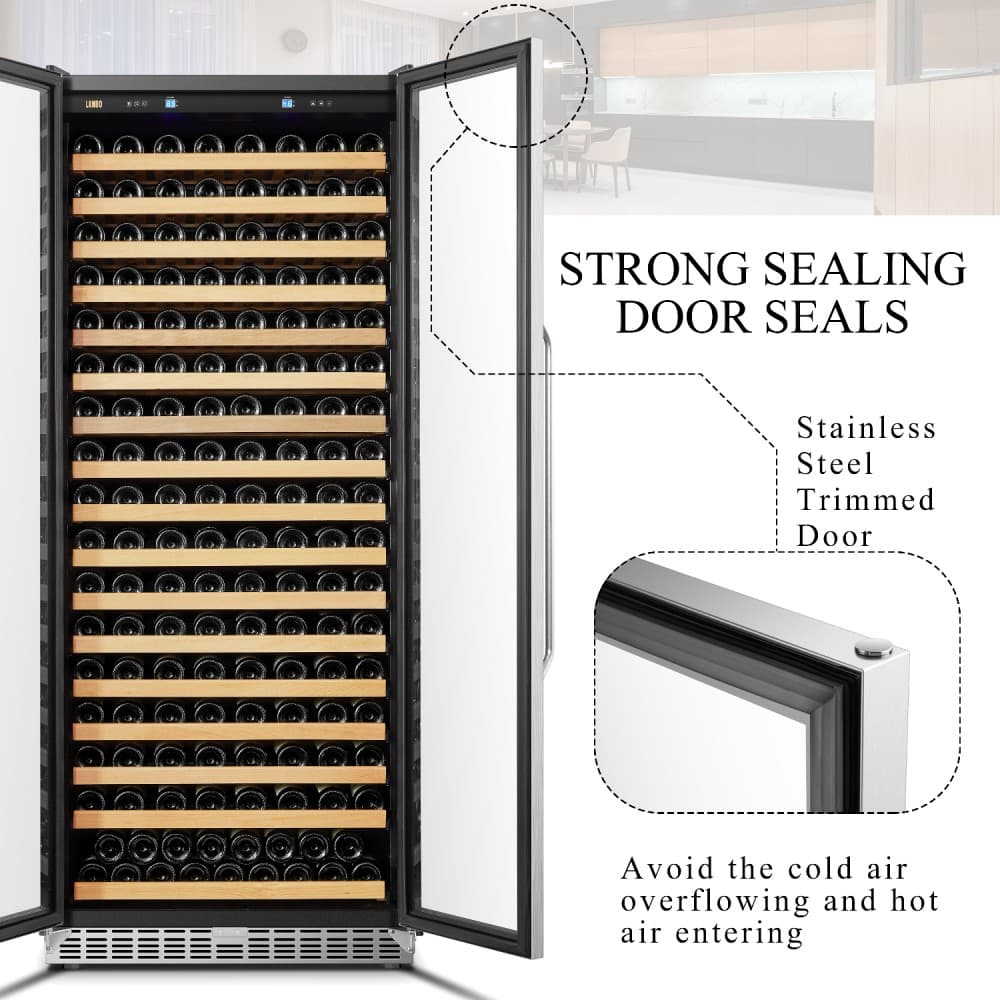 Lanbo 257-Bottle Single Zone Dual Door Wine Cooler  image 9