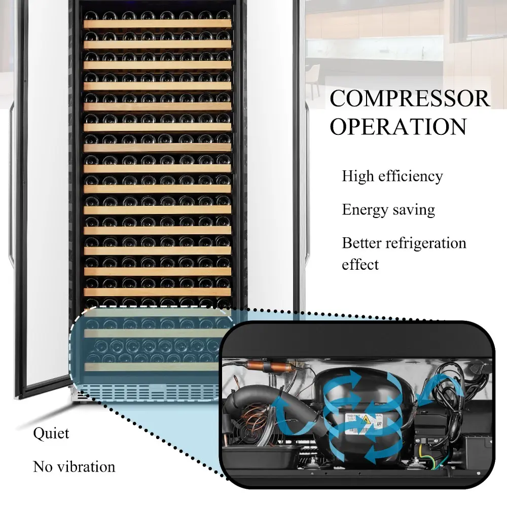 Lanbo 257-Bottle Single Zone Dual Door Wine Cooler  image 11