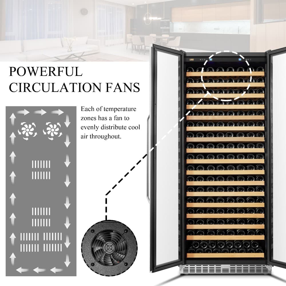 Lanbo 257-Bottle Single Zone Dual Door Wine Cooler  image 12