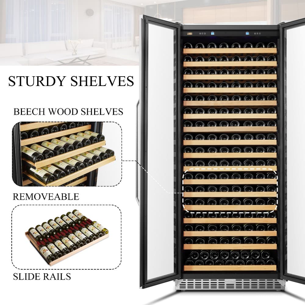 Lanbo 257-Bottle Single Zone Dual Door Wine Cooler  image 13