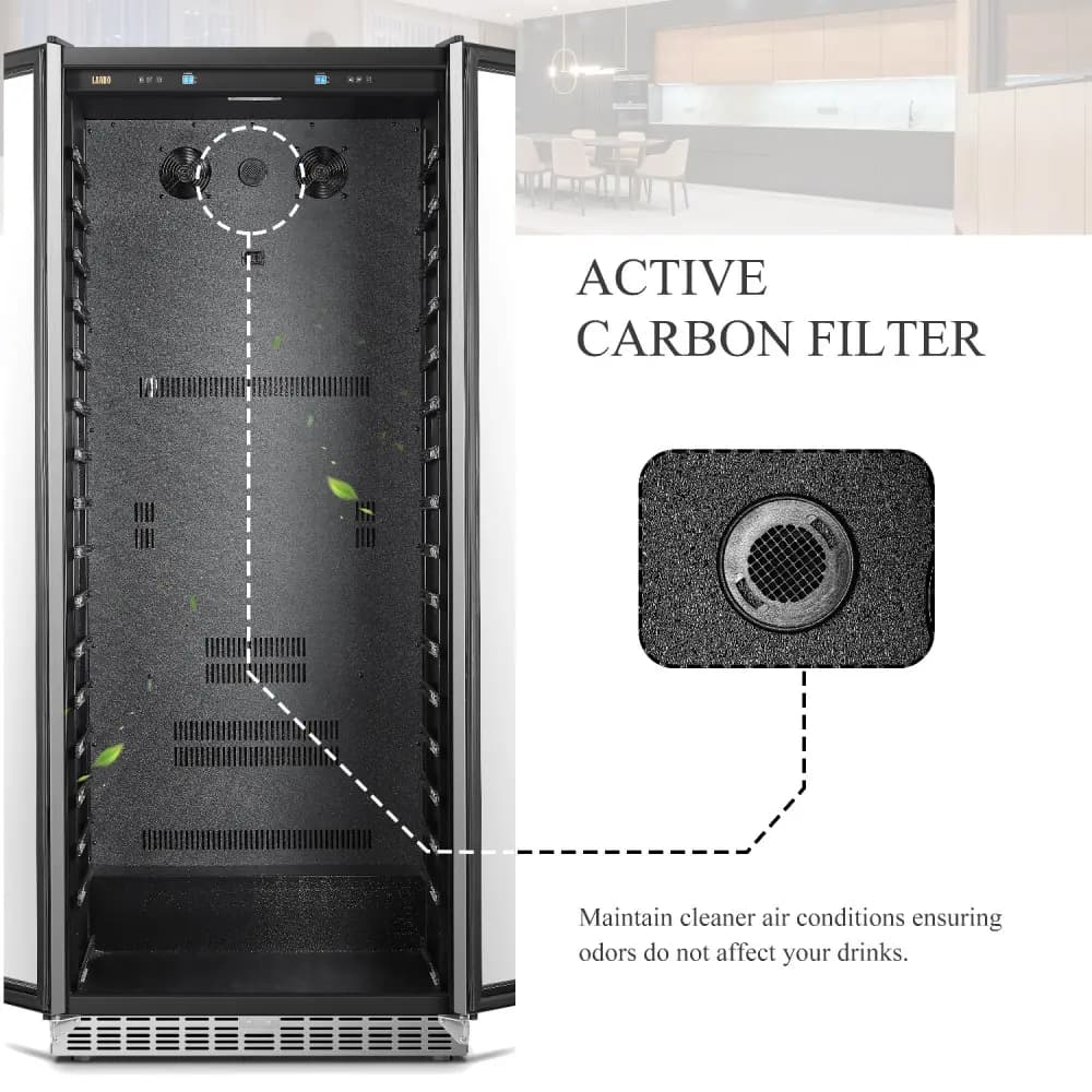 Lanbo 257-Bottle Single Zone Dual Door Wine Cooler  image 14