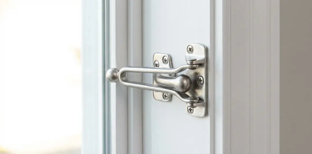 Swing Bar Lock with Edge Guard in Satin Nickel