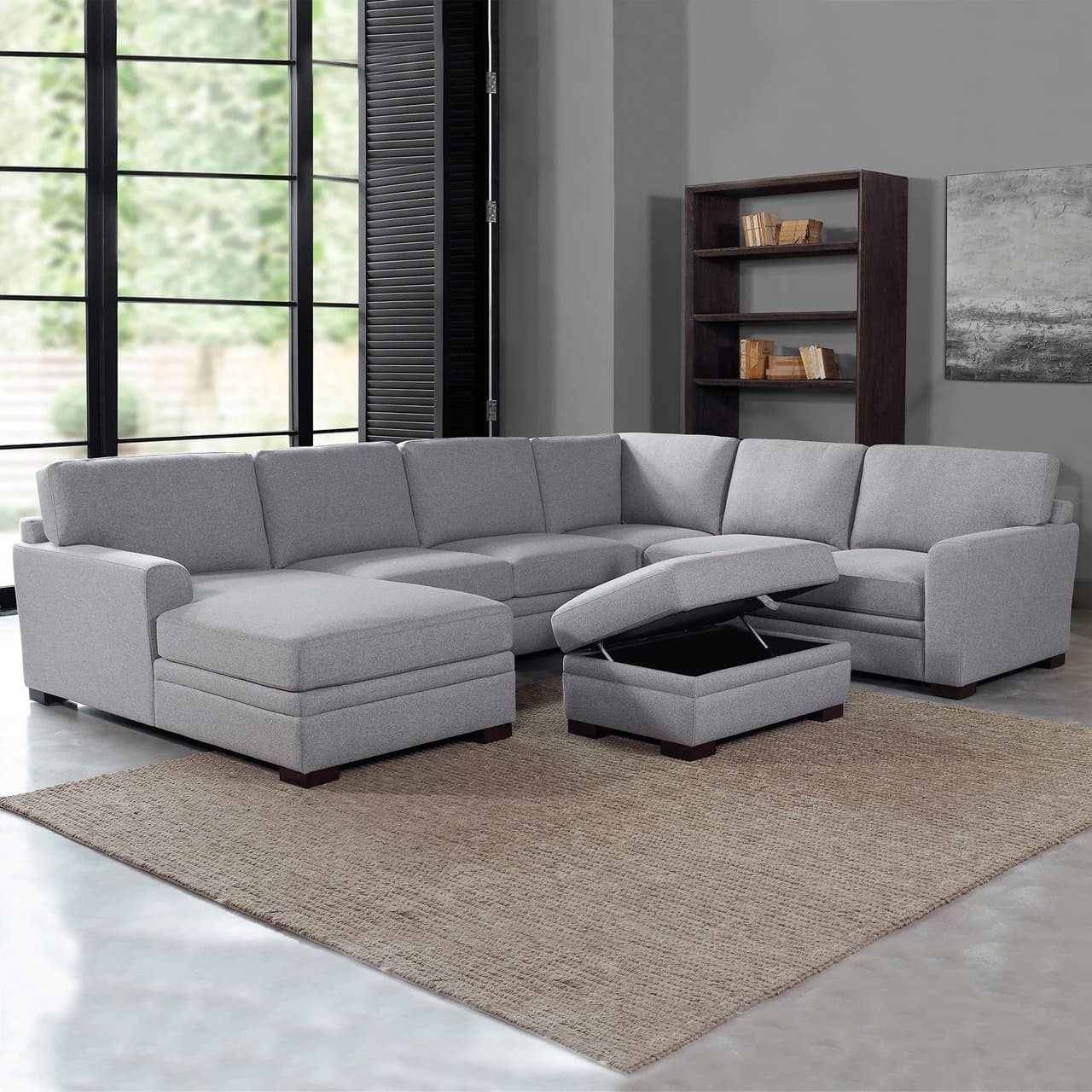 Thomasville Langdon Fabric Sectional with Ottoman