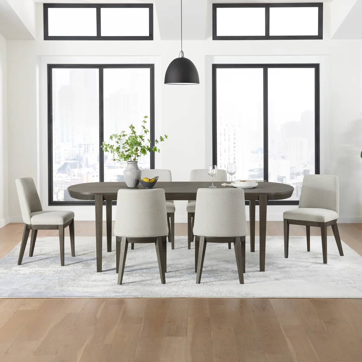 Veneto Extendable Wood Dining Table Set for 6