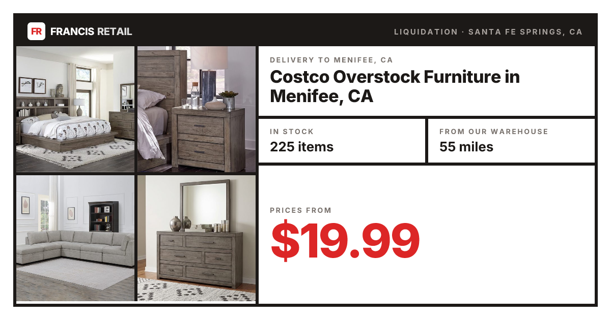 Costco Overstock in Menifee, CA — Up to 80% Off Costco Prices | Francis ...